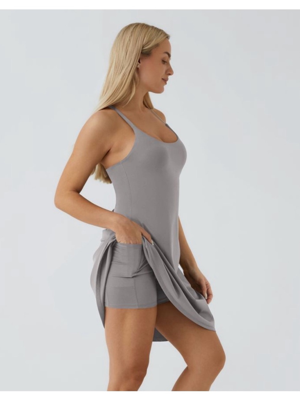 Halara SoftlyZero™ Airy Cut Out 2-in-1 Pocket Longer Length Active Dress Medium